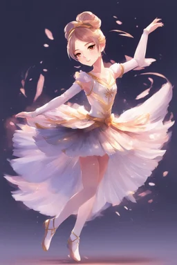 ballerina in the style of genshin impact