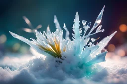 ikebana of snow and ice macro photography, macro photography, depth of field, colorful, digital painting, polygonal graphics, ray tracing, glitter, 5D rendering, wallpaper, volumetric lighting, fantasy, lumen, aesthetically pleasing, beautiful, professional photo