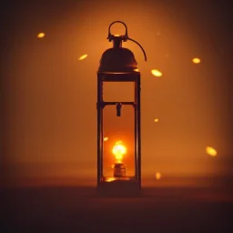 glowing fireflies in a lantern, many ghostly lights inside a belljar, fairy lights, polaroid, symmetry, bioluminescence, luminescent glow, moody, tender, photorealistic, octane render, golden hour