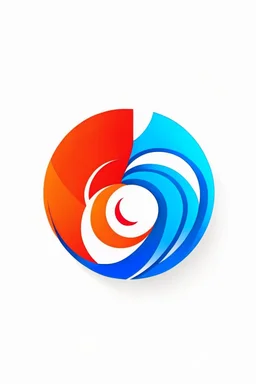 logo for a telecom company , gradient red, orange and blue logo, white backround