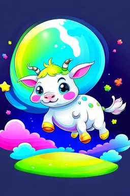 little magical rainbow baby cow who can jump over the moon
