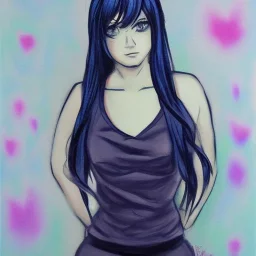 Full body portrait, painting, medium shot lady Yandere