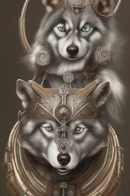 silver steampunk husky viking