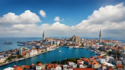 desktop wallpaper ,Istanbul turkey Kadikoy city sight seeing famous places ,blue sky nice clouds,