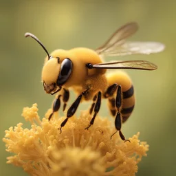 Happiness Oldman healthy in a planet of honey stingless bee, realistic