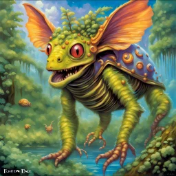 fantasy 90's tcg art of a creature made of music