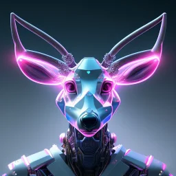 a beautiful full frame portrait digital painting of futuristic deer robot, wide angle view, close-up, macro lens, centered camera, titanium accents, intricate details, small minutiae, tiny features, particulars, colorful, 8k, least ambient occlusion, volumetric lighting, volumetric clouds