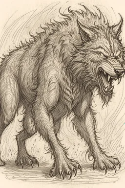 Wolf beast as drawn by HR Geiger