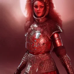 highly detailed girl viking queen, red glass armor, cinematic lighting, 4k, 8k, octane render, digital concept art, trending on artstation, pinterest, extremely detailed, ambient lighting.