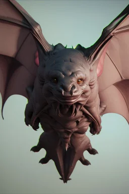 giant bat creature,soft color, highly detailed, unreal engine 5, ray tracing, RTX, lumen lighting, ultra detail, volumetric lighting, 3d, finely drawn, high definition, high resolution