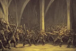 Orcs in a dungeon painted by Caspar David Friedrich