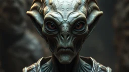 a photorealistic portrait of an alien emperor. non humanoid.