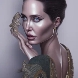 portrait of 2 Angelina Jolie as twin sisters, ultra-realistic, highly detailed, masterpiece, delicate detailed, sharp focus, insanely detailed, fantasy art, intricate detailed, elegant, fog, Special Lighting, Vibrant, color Scheme, unreal engine 5, trending on artstation