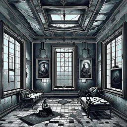 absolute cure immured another soul within the boundless walls of an eternal asylum, neo surrealism