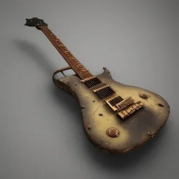 Steampunk GUITAR, hyper realistic