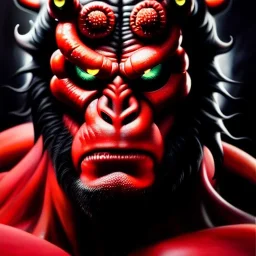 Ultra detailed fullbody Portrait in oil on canvas of Hellboy fusions Venom,intense stare,extremely detailed digital painting, extremely detailed face,crystal clear Big eyes, mystical colors ,perfectly centered image, perfect composition, rim light, beautiful lighting,masterpiece,8k, stunning scene, raytracing, anatomically correct, in the style of robert e howard and Ken Kelley and Ohrai Noriyoshi and Simon Bisley and tomzj1