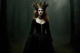 A Alexi Lubomirski fashion portrait for Harper's Bazaar features Strange medieval beauty, Epic Shakesperian opera, paranormal art, avant garde pop surrealism, dark intriguing nightmarish, fantasy, dark, moody, artwork by Gerald brom, bizarre art, abnormal behaviour, surreal, random and thought provoking, pop surrealism, ((art by Francis bacon)), surreal composition, moody vivid dark, flat colour floor, psychological, intriguing, paradox