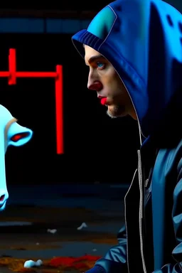 eminem stares at a cow