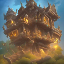 architecture concept in dofus，vertical view