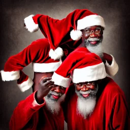 photograph, Santa is African tribal wiseman, wizards and angels