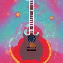 guitar floating in space