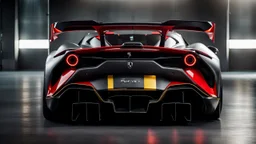 Alien looking Mansory Ferrari SF90 Hyper Sport, desktop wallpaper, 4K, Cinematic, rear view