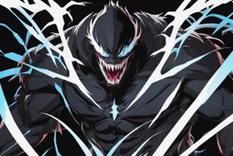 Venom beast in 8k solo leveling shadow artstyle, ice white monkey them, neon effect, full body, ice, intricate details, highly detailed, high details, detailed portrait, masterpiece,ultra detailed, ultra quality