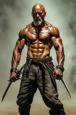 Full Color - Extremely muscular Benji the Terminator, in the style of 18-year-old Chinese Martial Artist, Boris Vallejo, Frank Frazetta, Grasshopper, 4k, 8k, 16k, 32k. 100k UHD, ultra hyper resolution, extremely detailed, hyper-realistic, photorealistic, Realism Engine, EpicPhotoGasm, Realistic Vision V51, Realistic Stock Photo, ProtoVision, Realism Engine, RealVis XL, Zavy Chroma XL, RealVisXL v4, Realistic Vision V5.1, AbsoluteReality v1.8.1, 100k Super UHD