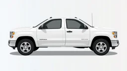 side of a generic pickup truck(white, crew cab), digital illustration
