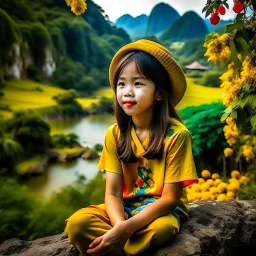 amime girl with scenery in Vietnam