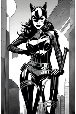 Catwoman in futuristic armor, photograph