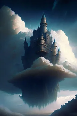 Enormous castle in the sky, ominously looming above