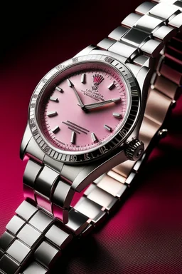 Imagine a pink Rolex watch, an embodiment of timeless luxury. Its smooth, flawless design is like a work of art, something to be admired for generations."