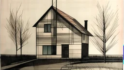 Minimalist contemporary house, Collagraph