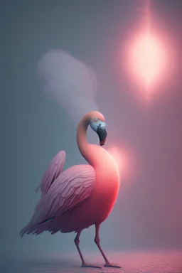 the pope as a flamingo, volumetric fog, 4k, trending art, depth of field, radiosity