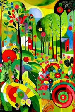 A green grove with vegetables painted by Wassily Kandinsky