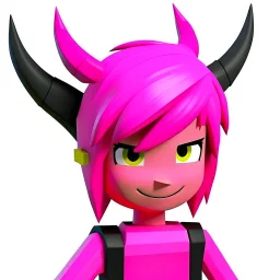 ROBLOX character pink hair with horns