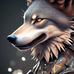 depth of field, Steampunk wolf, extreme detail, Photorealism, macro lens 24mm,bokeh, cinema4d, 8k, unreal engine 5, redshift render, midjourney4, octane render