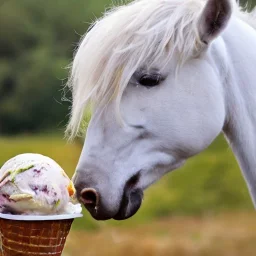 unicorn eating an ice cream