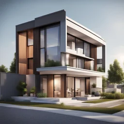 modern two-storey house realistic