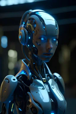 robot, girl, anthropomorphic, technology, artificial intelligence, futuristic, hyperdetailed, cinematic lighting, volumetric lighting, 8k