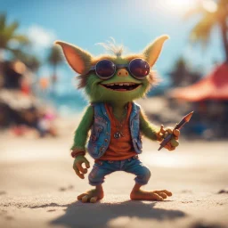 pen outline, hairy pimp groove funk kobold gremlin hippie in running inside big thread mill on beach ,bokeh like f/0.8, tilt-shift lens 8k, high detail, smooth render, down-light, unreal engine