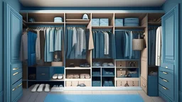 Picture of 2-D closet with clothes and accessories and high quality
