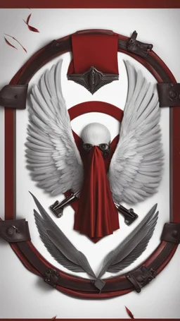 White clipped wings on a red fabric, next to scissors and black leather gloves. Cinematic image