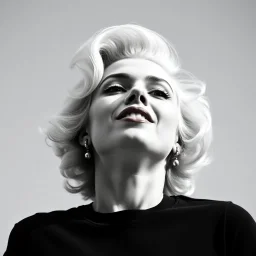 Marilyn monroe in a t-shirt, low angle photograph