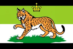 a lynx in a royal lion position like on flags or crests, vector
