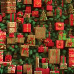 christmas ambience, african, kente, kente ribbon, kente boxes, clothing, african patterns, thread, embroidery, cinema 4d render, high detail