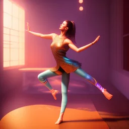 disco yoga, Beautifully Lit, Bioluminescent by Stanley Artgerm Lau, realism, two legs