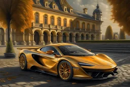 a mclaren car in the Renaissance era in an oil painting style