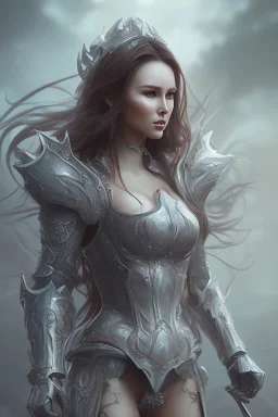 Camilla Luddington identify, dragon armor, busty japanese hitomi tanaka, muddy face ,pintura, details,texture,8k quality, florest, Minimalism, Romanticism, Expressionism, Impressionism